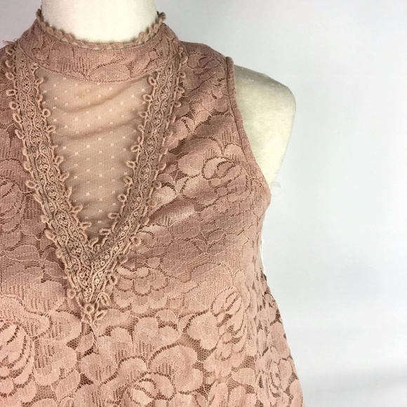 Skylar & Jade Floral Lace High Neck Tank Top - Picture 2 of 4